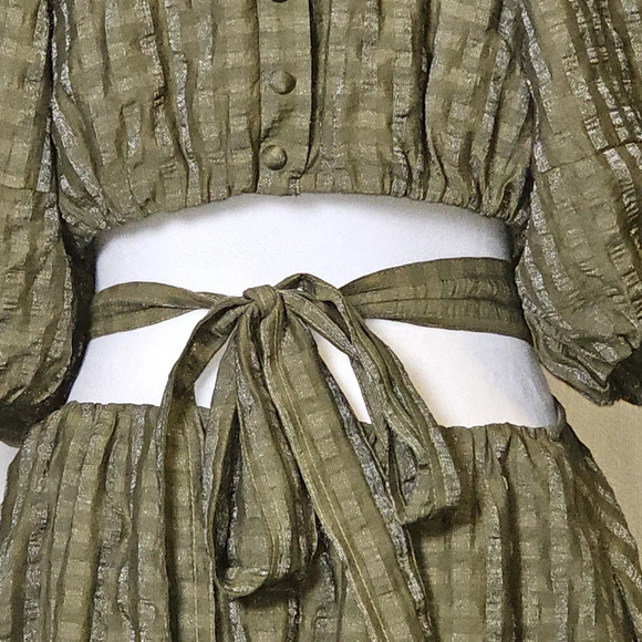 Moon River Womens Plaid Green Mini Dress,w Back Cutouts SZ M - Picture 10 of 16